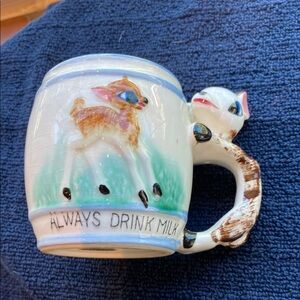 1950’s Hand Painted Japan Always Drink Milk Mug